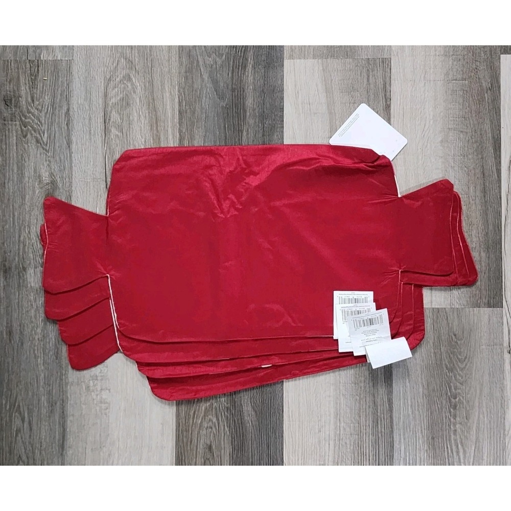 Peppermint Candy Shaped Placemats Velvet Red White Stripes 13x19 Christmas 4 Pc‎ - Picture 4 of 5